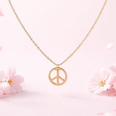 GARGANTILLA AMOR Y PAZ  18" CHAPA DE ORO Y PLATA .925