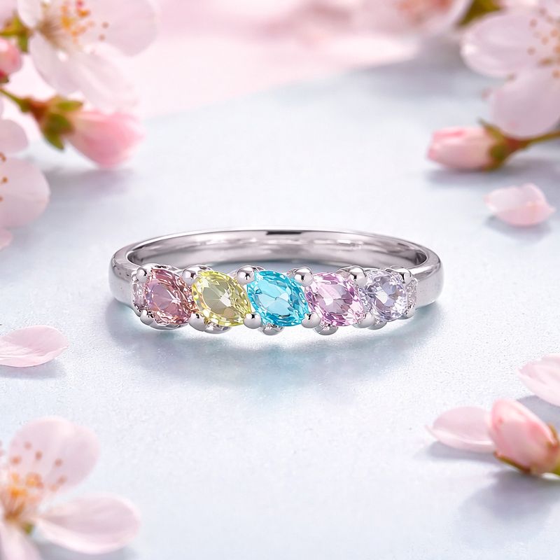 ANILLO CHURUMBELA CZ MULTICOLOR #6.5 PLATA .925