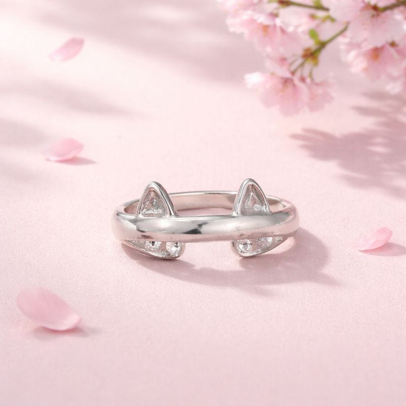 ANILLO AJUSTABLE OREJITAS  PLATA .925