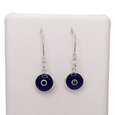 ARETE OJITO AZUL 3 CM  PLATA .925