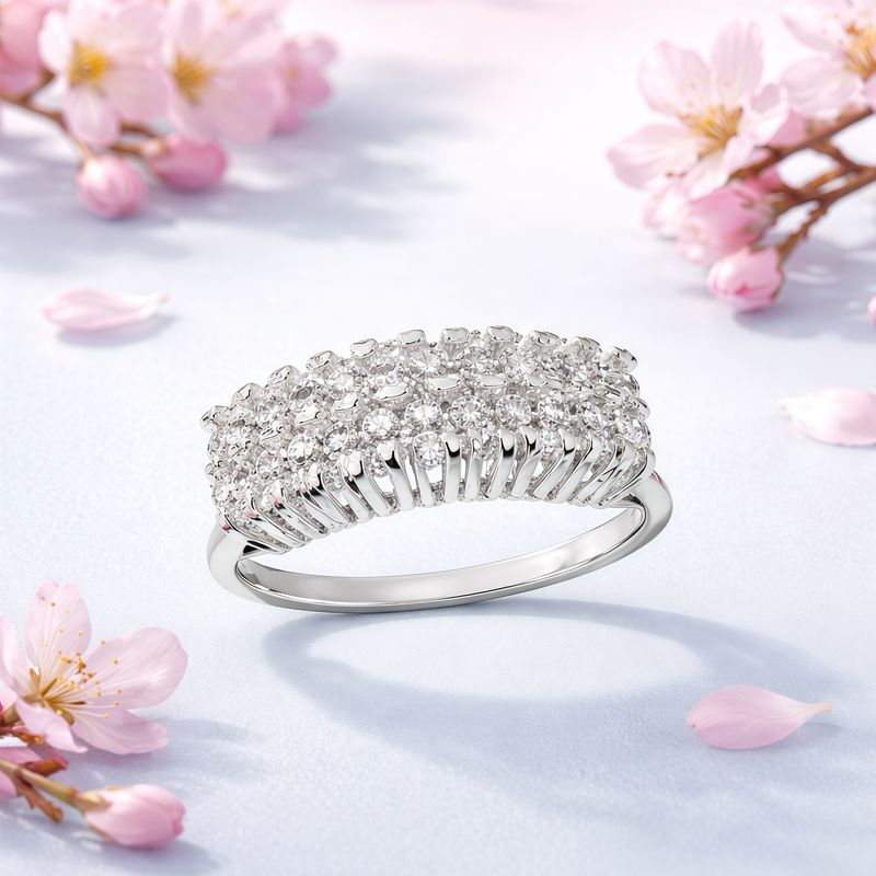 ANILLO CHURUMBELA DOBLE CZ BLANCA   PLATA .925
