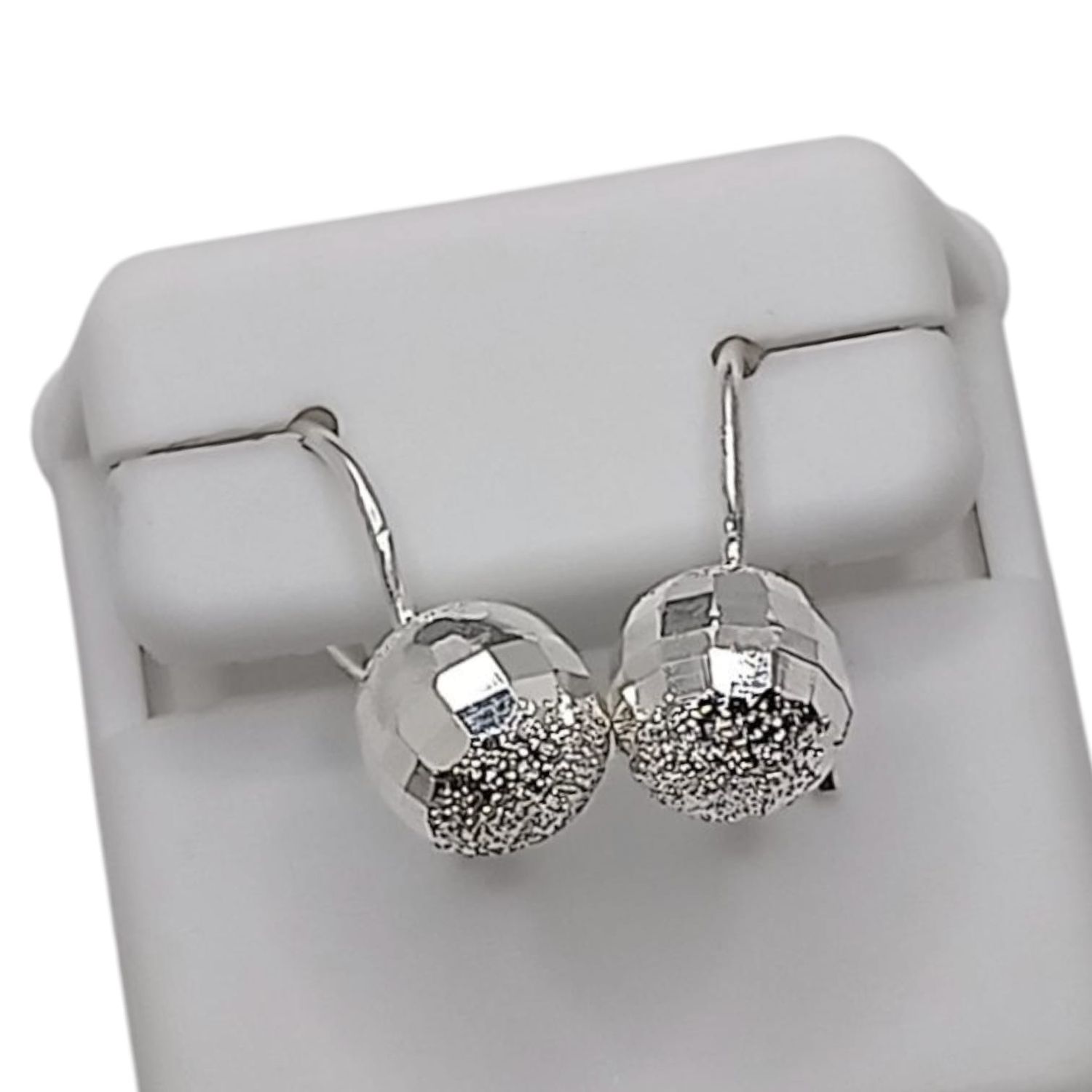 ARETE BOLA DISCO  8MM  PLATA .925