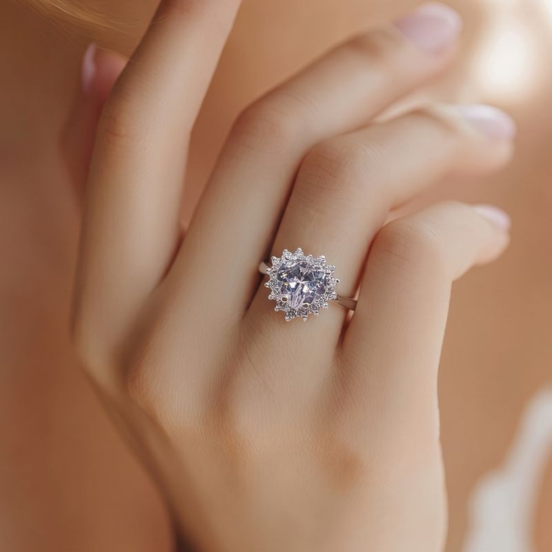 ANILLO CORAZON CZ BCA # 10 PLATA .92