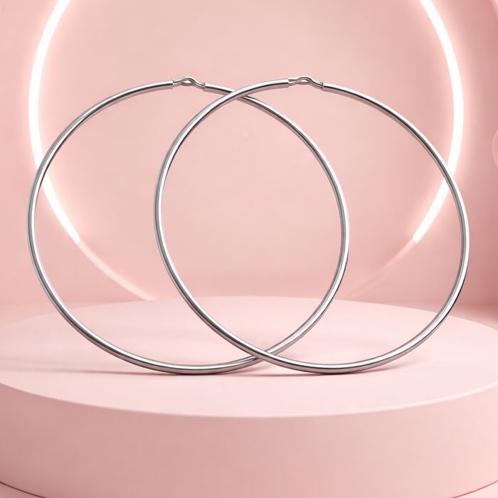 ARRACADA TUBO LISA SUPER PULIDA, 8 CM PLATA .925