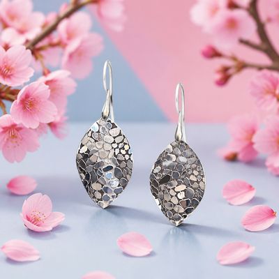 ARETE HOJA BARROCA 6.5 CM PLATA .925