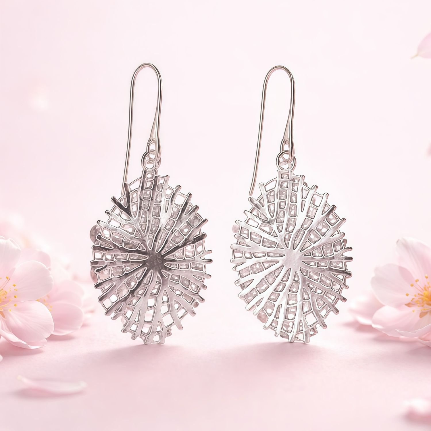 ARETE TELARAÑA 5 CM LARGO PLATA .925