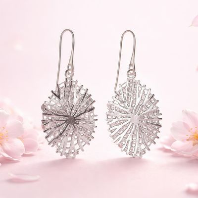 ARETE TELARAÑA 5 CM LARGO PLATA .925