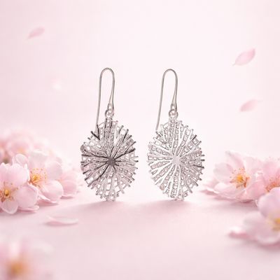 ARETE TELARAÑA 5 CM LARGO PLATA .925
