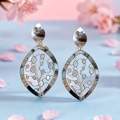 ARETE HOJA  5.5 CM  PLATA .925