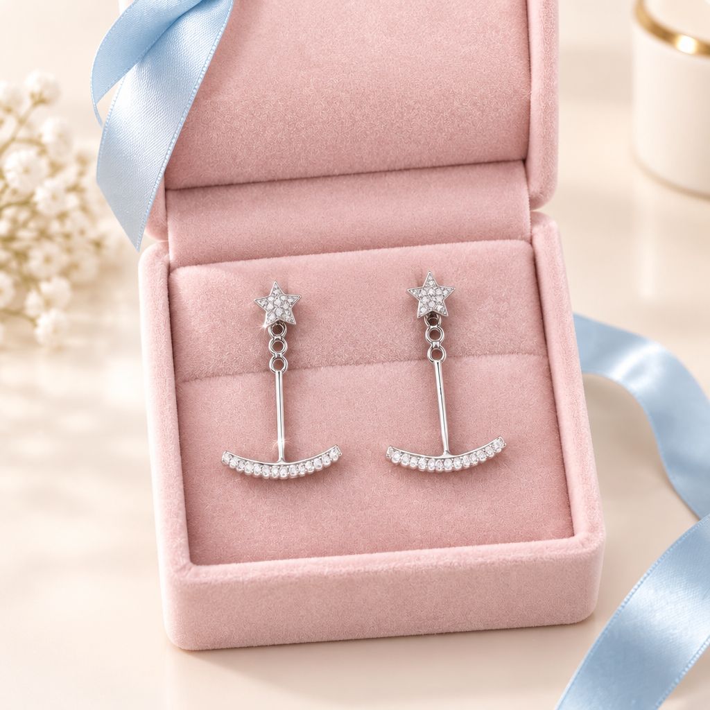 ARETE ESTRELLA COLGANTE CON MINI CZ BCA,   PLATA .925
