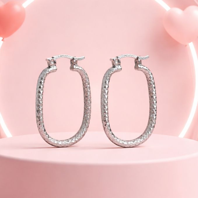 ARRACADA FANCY DIAMANTADA  2.5 CM   PLATA .925