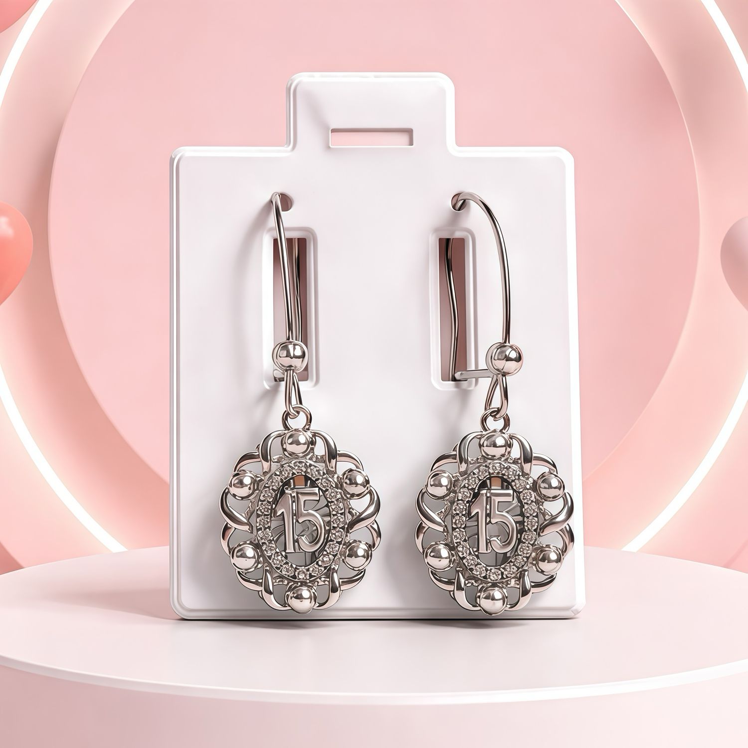 ARETE ARILLO QUINCE AÑO CON RODIO EN PLATA 925