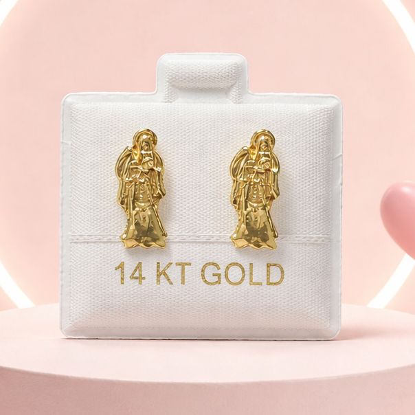 BROQUEL SANTA MUERTE DIAMANTADA ORO 14K