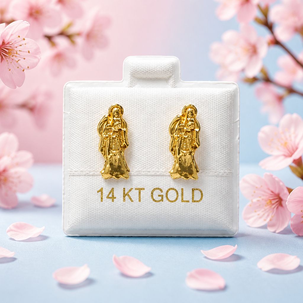 BROQUEL SANTA MUERTE DIAMANTADA ORO 14K
