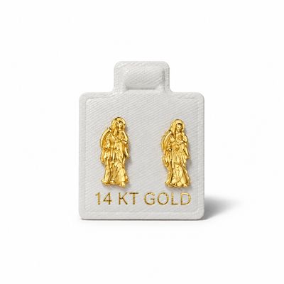 BROQUEL SANTA MUERTE DIAMANTADA ORO 14K