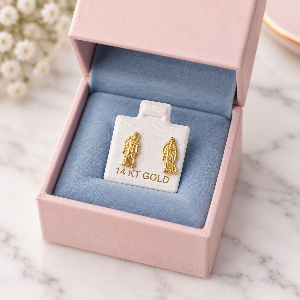 BROQUEL SANTA MUERTE DIAMANTADA ORO 14K