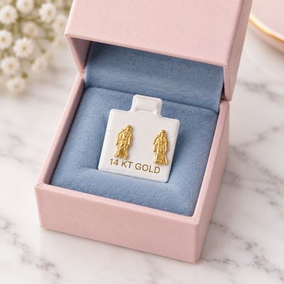 BROQUEL SANTA MUERTE DIAMANTADA ORO 14K