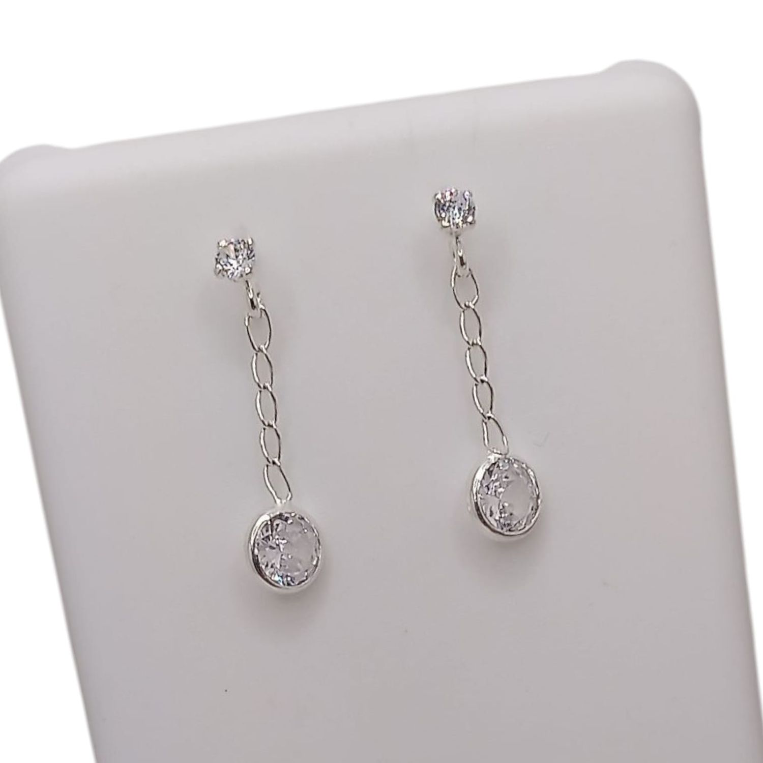 BROQUEL CIRCULO COLGANTE 2.5 CM  CON CZ BCA PLATA .925
