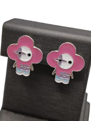 ARETE FLOR VIVI ROSA PLATA .925