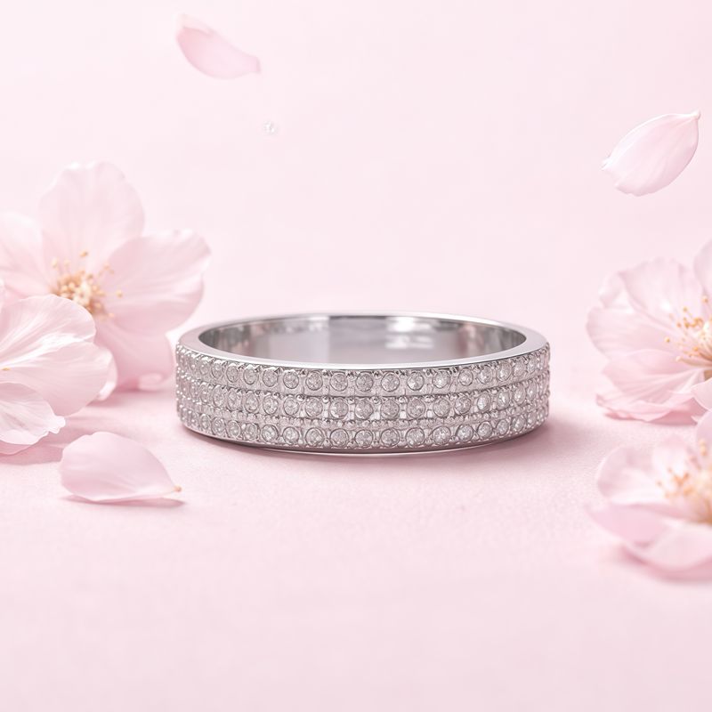 ANILLO ARGOLLA CON MINI CZ PLATA .925
