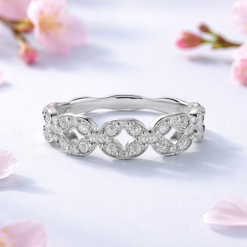 ANILLO ARGOLLA CADENA CZ MEDIDA #6 PLATA .925