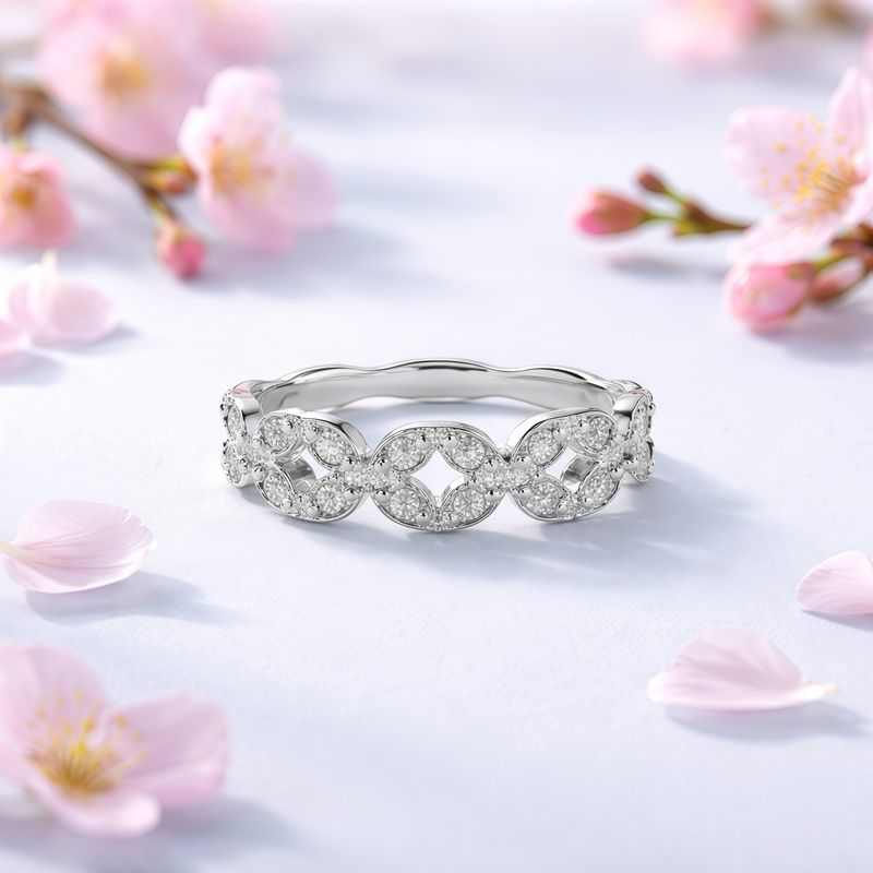 ANILLO ARGOLLA CADENA CZ MEDIDA #6 PLATA .925