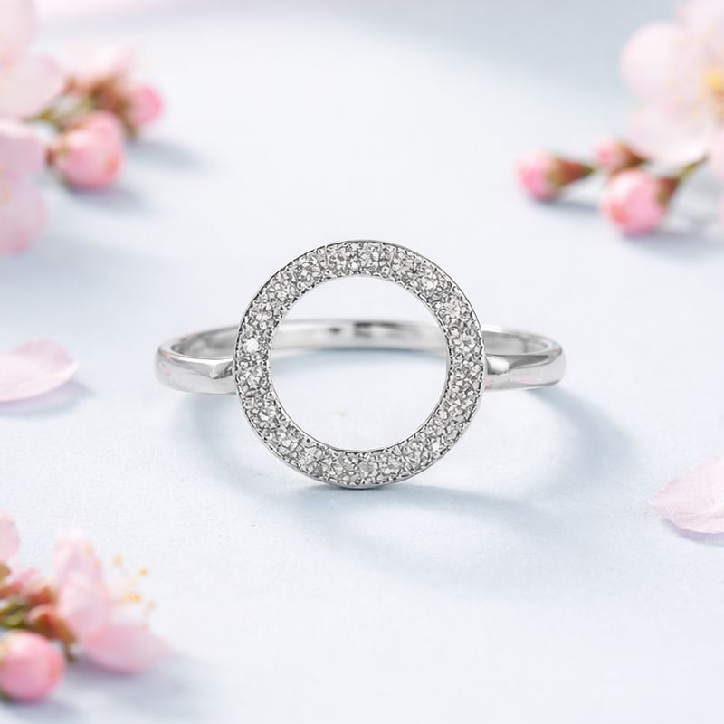 ANILLO CIRCULO CON CZ VARIAS MEDIDAS PLATA .925