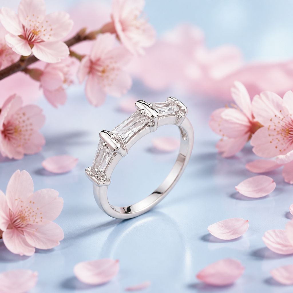 ANILLO CZ BAGUETT   VARIAS MEDIDAS PLATA .925