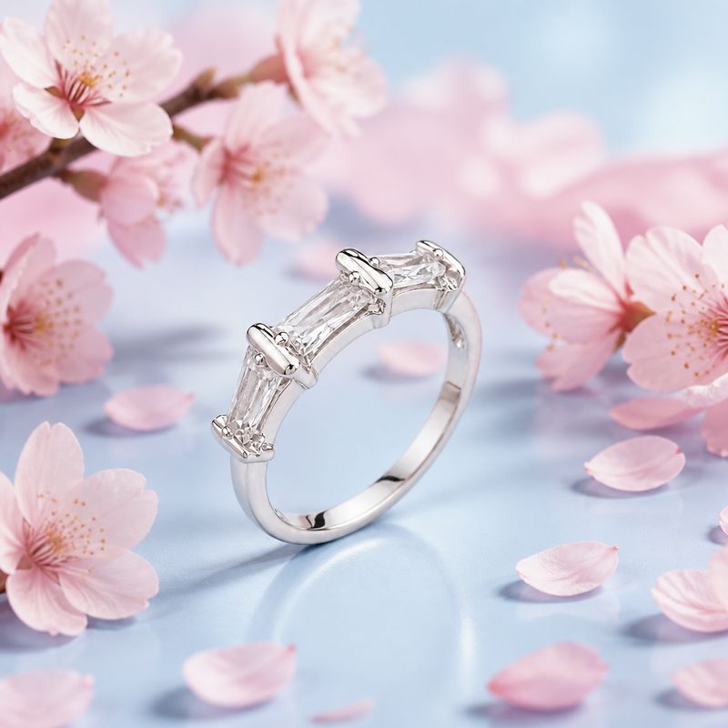 ANILLO CZ BAGUETT   VARIAS MEDIDAS PLATA .925