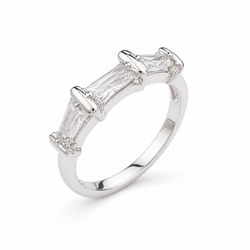 ANILLO CZ BAGUETT   VARIAS MEDIDAS PLATA .925