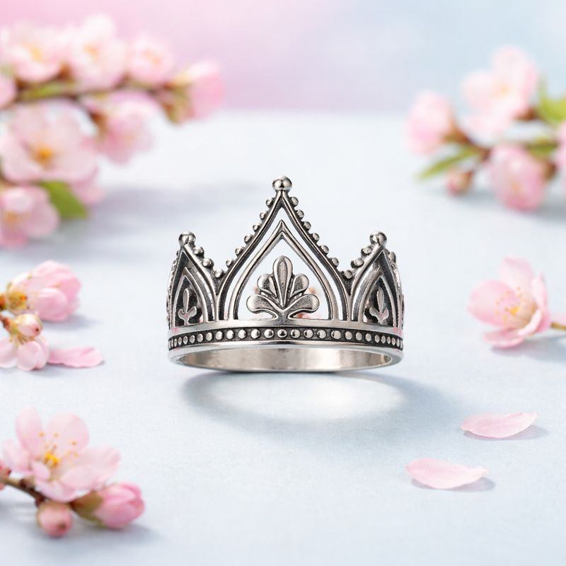 ANILLO CORONA VARIAS MEDIDAS PLATA .925