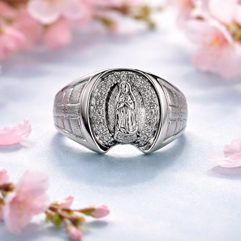 ANILLO CABALLERO HERRADURA CON   V DE GPE Y CZ VARIAS MEDIDAS PLATA .925