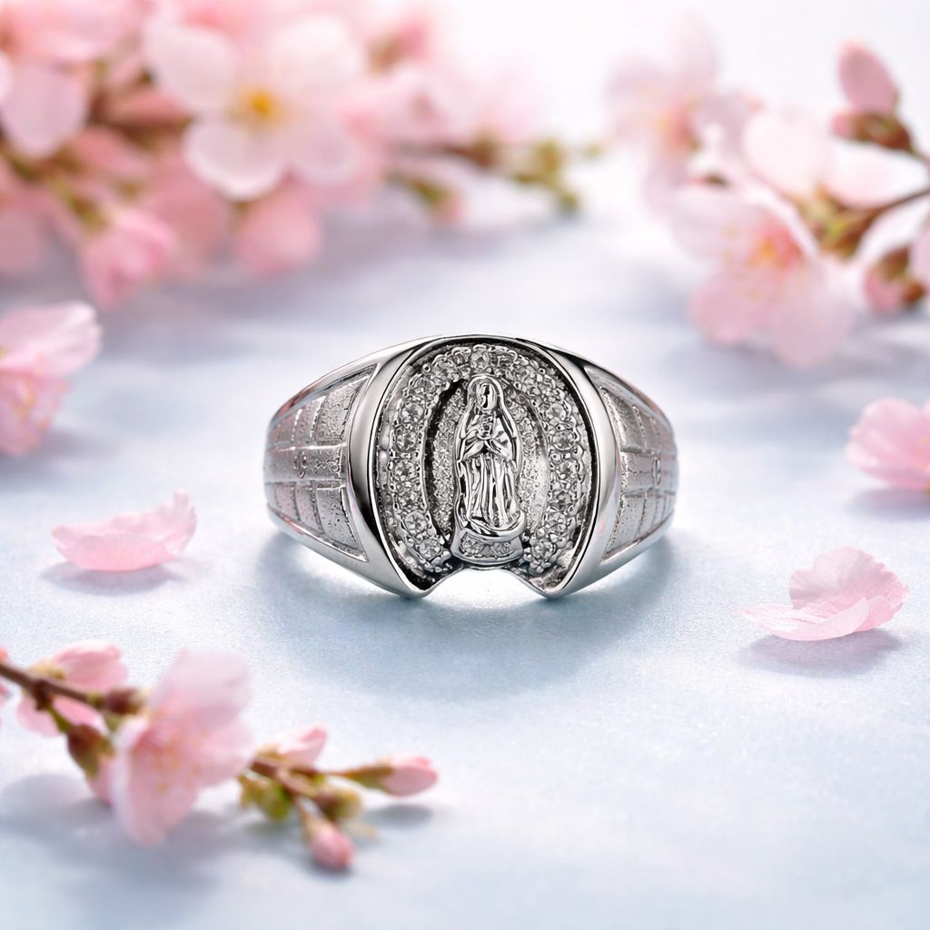 ANILLO CABALLERO HERRADURA CON   V DE GPE Y CZ VARIAS MEDIDAS PLATA .925