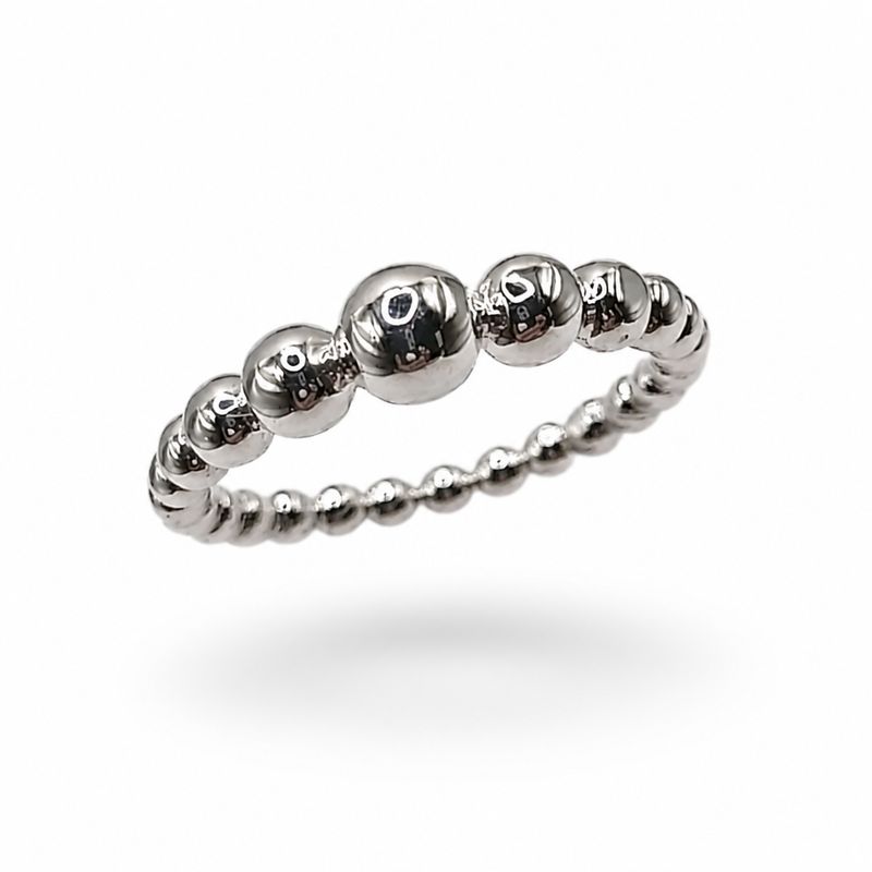 ANILLO DAMA BOLITAS VARIAS MEDIDAS PLATA .925