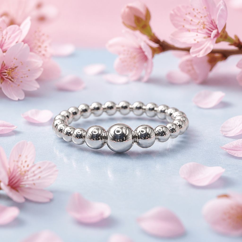 ANILLO DAMA BOLITAS VARIAS MEDIDAS PLATA .925