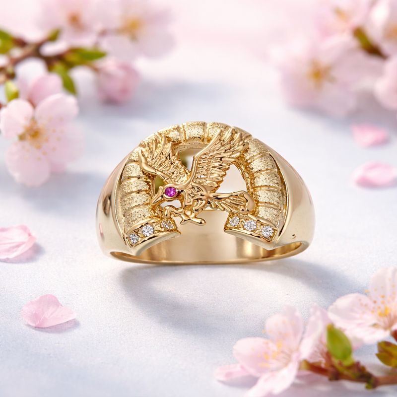 ANILLO CABALLERO AGUILA  CHAPA PLATA .925