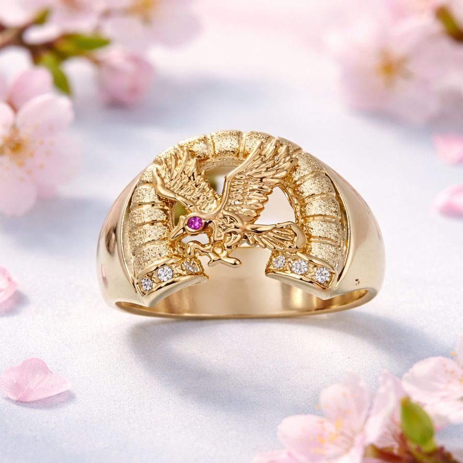 ANILLO CABALLERO AGUILA  CHAPA PLATA .925