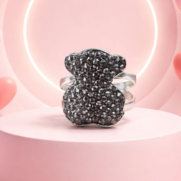 ANILLO OSITO MULTIPIEDRA SW VARIAS MEDIDAS  PLATA .925