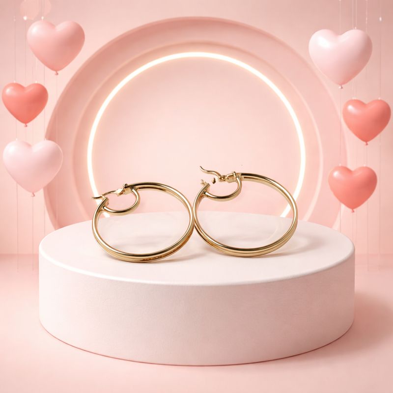 ARRACADA CON CZ TIPO BAGUETTE 3.5 CM ORO 14K