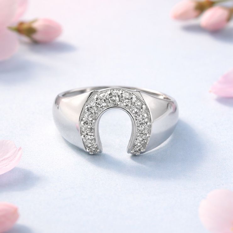 ANILLO HERRADURA CON CZ VARIAS MEDIDAS PLATA .925