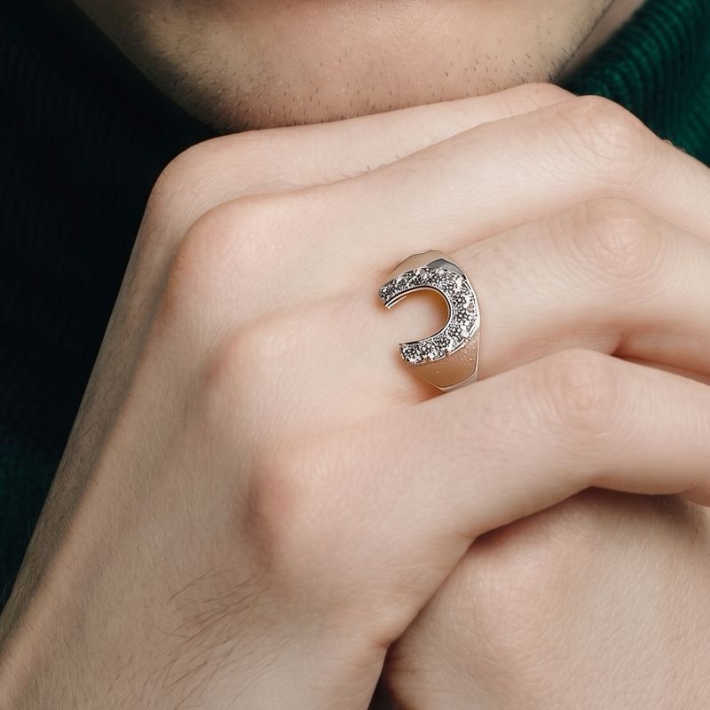 ANILLO HERRADURA CON CZ VARIAS MEDIDAS PLATA .925
