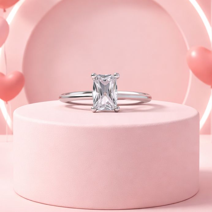 ANILLO SOLITARIO # 4.5 PLATA .925