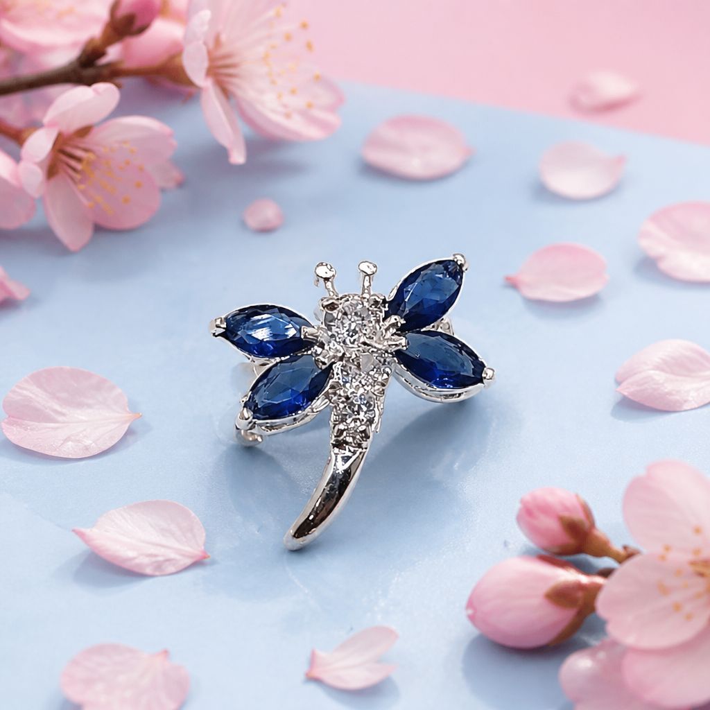 ANILLO LIBELULA NAVY VARIAS MEDIDAS PLATA .925