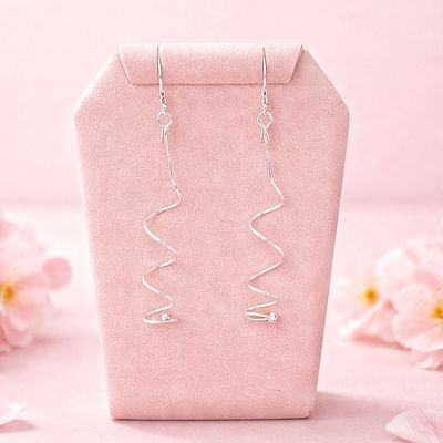 ARETE LARGO ESPIRAL 6.5 CM PLATA .925 ARETE LARGO ESPIRAL 6.5 CM PLATA .925