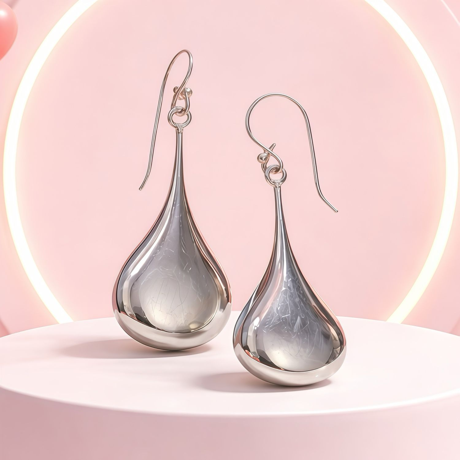 ARETE GOTA GRDE 4 CM LARGO TOTAL PLATA .925