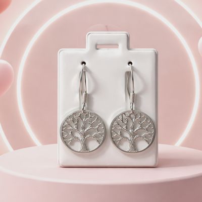 ARETE ARBOL DE LA VIDA 2.6 CM LARGO PLATA .925 ARETE ARBOL DE LA VIDA 2.6 CM LARGO PLATA .925