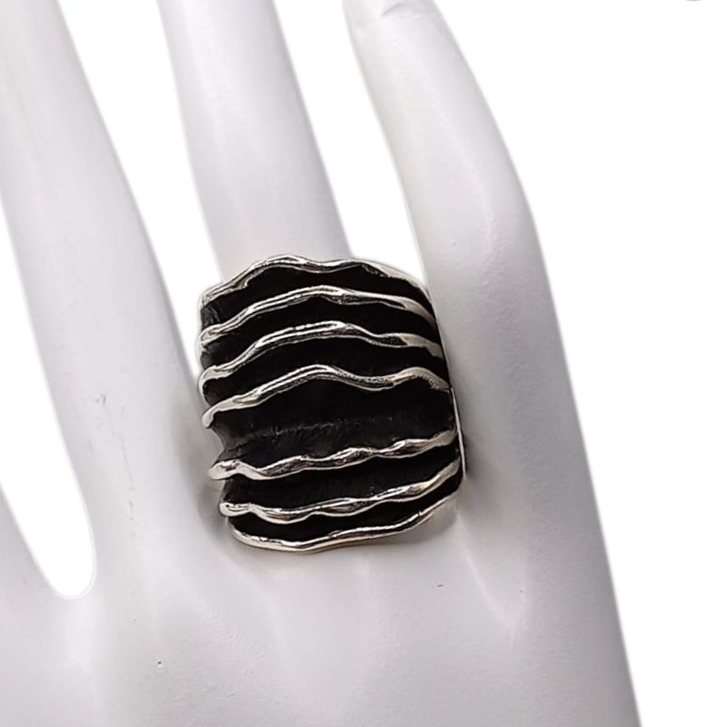 ANILLO ACORDEON OXI # 6.5 PLATA .925