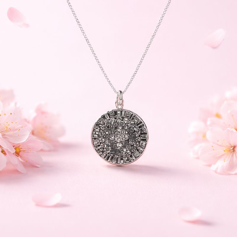 GARGANTILLA 17" RELOJ 2 CM  CON CZ BCA PLATA .925