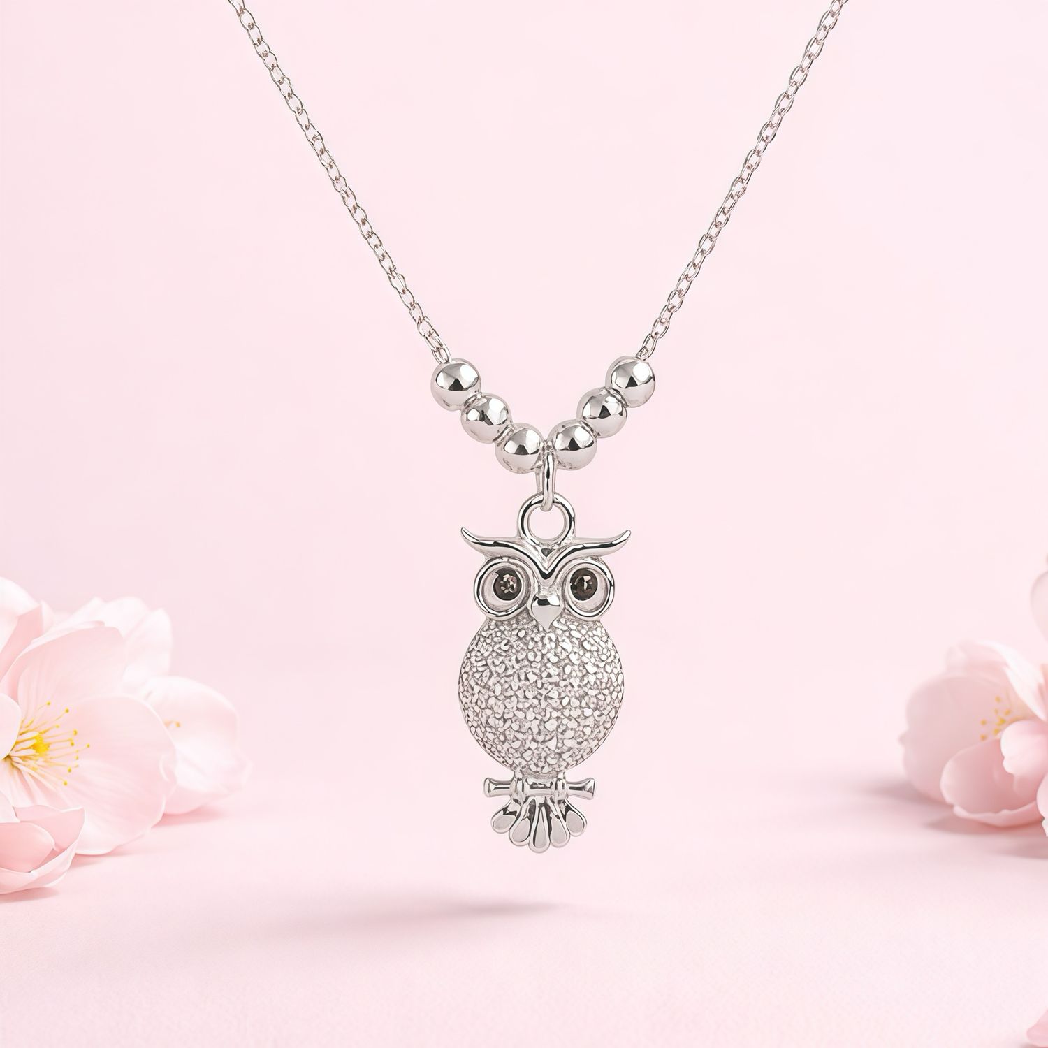 GARGANTILLA 18" AJUSTABLE TECOLOTE CON CZ PLATA .925