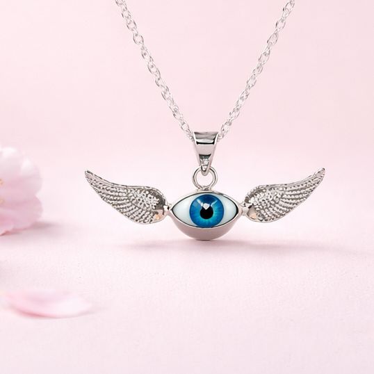 GARGANTILLA 17" ALAS CON OJITO PLATA .925